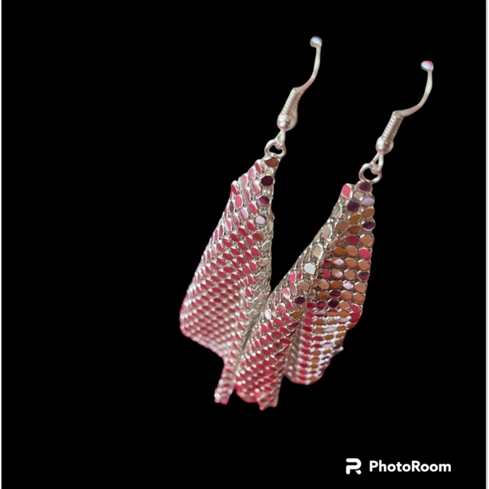 Beautiful silver dangling holiday earrings